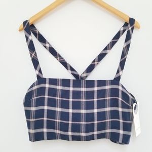 Revolve Privacy Please scout pink plaid crop top